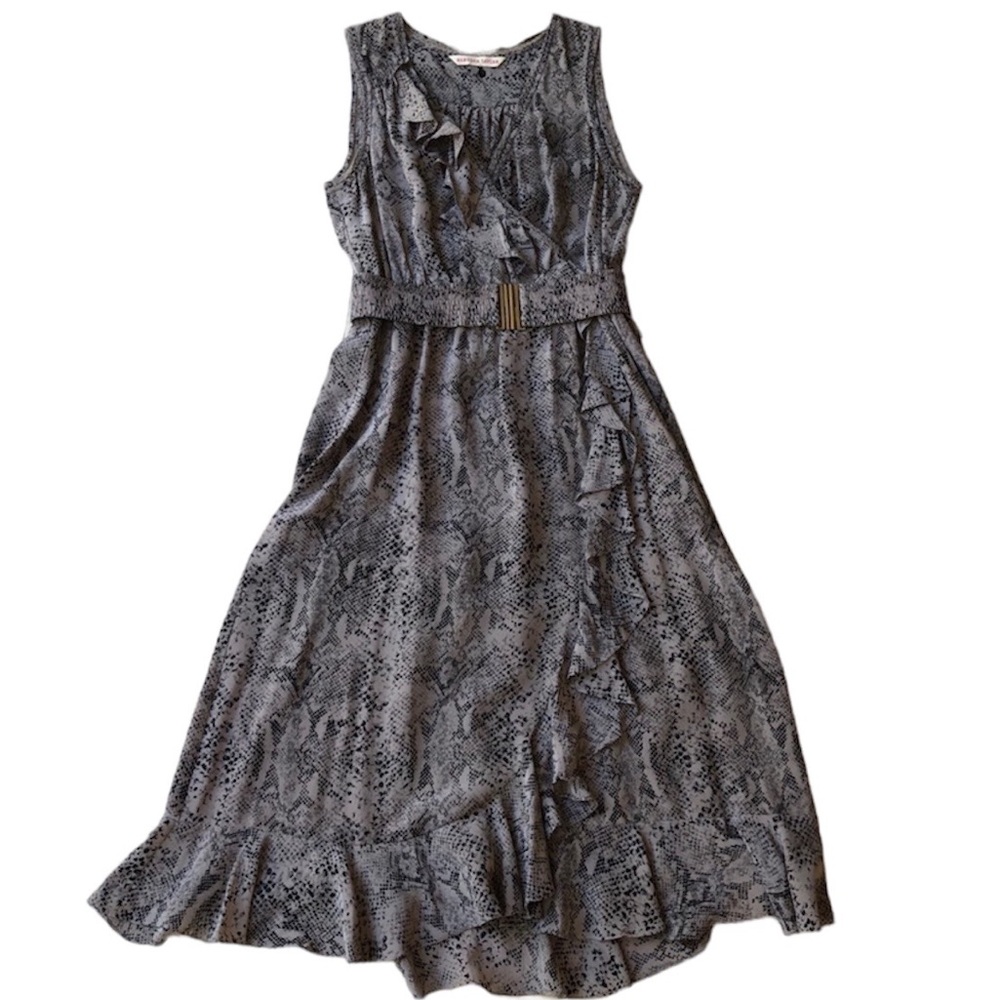 Rebecca Taylor Dress 100% Silk Snake Print Wrap Belted Women’s Size 2
